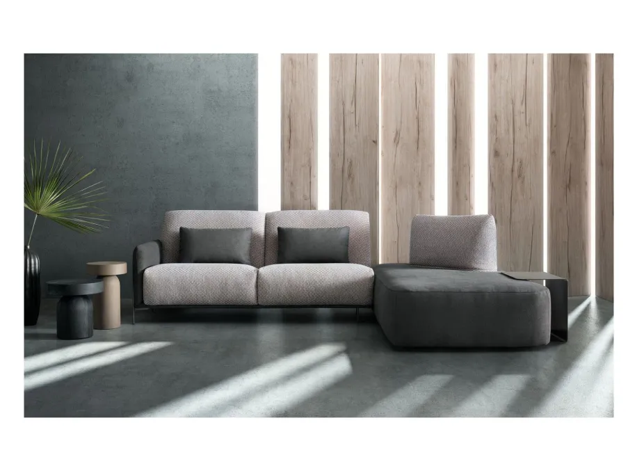 Divano con pouf penisola Blank di Samoa